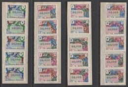 FRANCE - LOTERIE NATIONALE / 1955 - 20 VIGNETTES SPECIMEN DIFFERENTES NUMEROTEES "000.000" - Billetes De Lotería