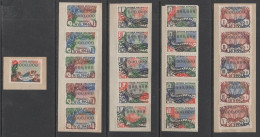 FRANCE - LOTERIE NATIONALE / 1954 - 21 VIGNETTES SPECIMEN DIFFERENTES NUMEROTEES "000.000" - Loterijbiljetten