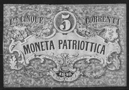 1848 - VENEZIA - MONETA PATRIOTTICA  - LIRE 5 - BB - Sonstige & Ohne Zuordnung
