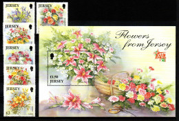 Jersey 1998 - Mi.Nr. 859 - 864 + Block 20 - Postfrisch MNH - Blumen Flowers - Otros & Sin Clasificación