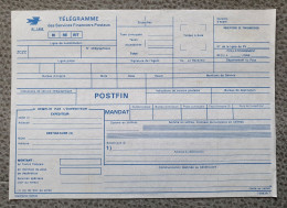 France  Imprimé Vierge De Télégramme Des Services Financiers Postaux N° 1403 - Documenti Della Posta