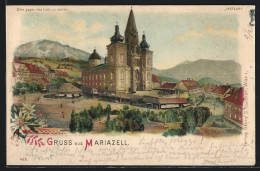 Lithographie Mariazell, Wallfahrtskirche, Gnadenbild Im Himmel, Halt Gegen Das Licht  - Sonstige & Ohne Zuordnung
