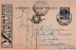 1919   Intero  Postale  15c Con  Pubblicità  GOMME S.P.I.G.A. Gomme Piene Per Autocarri - Automobili