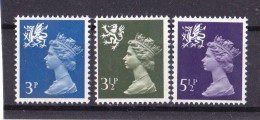 1971 Great Britain, Scotland REGIONAL MACHIN DEFINITIVES, QUEEN ELIZABETH II, 3 Valori MNH** Scozia, Gran Bretagna - Schottland