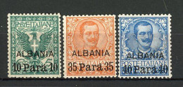 ALBANIA   Yv. N° 18 à 20  SA N° 1 à 3  (*), *  30pa S 15c Cote 23  Euro BE  2 Scans - Albania