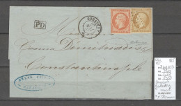 France -Lettre Du Paquebot De La Méditerranée  GODAVERY - Pour Constantinople - 1865 - Posta Marittima