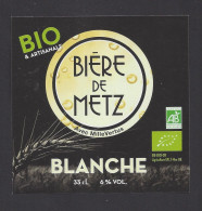 Etiquette De Bière Blanche Bio -  Brasserie Bière De Metz  à  Jury  (57) - Birra