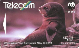 New Zealand: Telecom - 1993 WWF, New Zealand Fur Seal - Nuova Zelanda