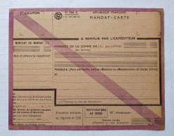 Mandat Carte Vierge PTT N° 1406 E France Poste - Documenten Van De Post