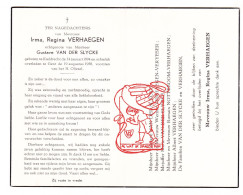 DP Irma Regina Verhaegen ° Kieldrecht Beveren Waas 1894 † Gent 1958 X Gustave Van Der Slycke // Veryeser Notteboom - Images Religieuses