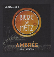 Etiquette De Bière Ambrée -  Brasserie Bière De Metz  à  Jury  (57) - Birra