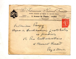 Lettre Flamme Muette Paris Entete Reboisement National - Mechanical Postmarks (Advertisement)