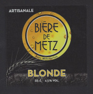 Etiquette De Bière Blonde -  Brasserie Bière De Metz  à  Jury  (57) - Birra