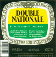 Oud Etiket Bier Double Nationale 33 Cl - Brouwerij / Brasserie Wielemans-Ceuppens Te Brussel - Bier