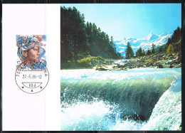 NAT-L33 - SUISSE N° 1244 Sur Carte Maximum Thème Eau EUROPA 1986 - Maximumkarten (MC)