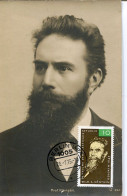 X0463 Germany Ddr, Maximum Card 1975 Wilhelm Rontgen, X-ray Prix Nobel Nobel Prize, Vintage Card - Nobel Prize Laureates