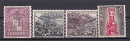 1964 Andorra Spagnola Spanish Andorre SOGGETTI DIVERSI: MADONNA, PAESAGGI, STEMMA Serie Di 4v. MNH** Mi.63/66 Landscapes - Ongebruikt