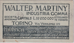 1919  Biglietto Postale  15c Con  Pubblicità  Walter Martiny GOMME PIENE PER CAMION TACCHI SUOLE IMPERMEABILI - Autos