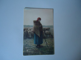 FRANCE   POSTCARDS  MILLET  FLOCK OF SHEEP AND WOMEN   MORE  PURHASES 10% DISCOUNT - Otros & Sin Clasificación