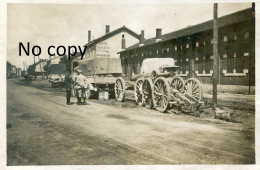 PHOTO FRANCAISE - CAMIONS ET CANON DE 155 A VARANGEVILLE PRES DE HARAUCOURT - NANCY MEURTHE ET MOSELLE GUERRE 1914 1918 - Guerra, Militari