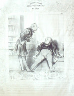 Litho Daumier Honoré Mésaventures Et Désappointements De Mr Gogo N°4 Gavarni Paul 1838 - Prenten & Gravure