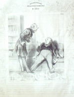 Litho Daumier Honoré Mésaventures Et Désappointements De Mr Gogo N°4 Gavarni Paul 1838 - Stiche & Gravuren