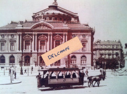 Tramways Genevoix - Place Neuve - Tramway Hippomobile Se Dirrigeant Vers Bel Air En 1885 - Reproduction - Genève