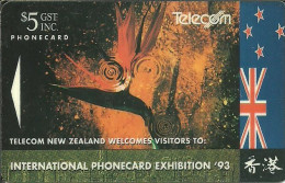 New Zealand: Telecom - 1993 International Phonecard Exhibition Hong Kong 93 - Nieuw-Zeeland