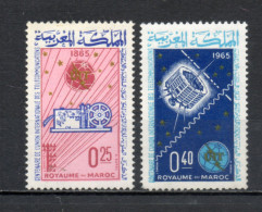 MAROC N°  484 + 485   NEUFS SANS CHARNIERE  COTE 1.50€   ESPACE TELECOMMUNICATIONS  VOIR DESCRIPTION - Marokko (1956-...)