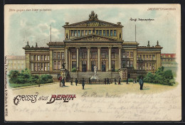 Lithographie Berlin, Königl. Schauspielhaus, Gendarmenmarkt, Halt Gegen Das Licht  - Mitte