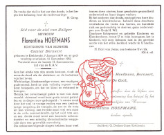 DP Florentina Hoefmans ° Kieldrecht Beveren Waas 1879 † 1952 X Camiel Bernaert // Bolssens De Cock - Devotion Images