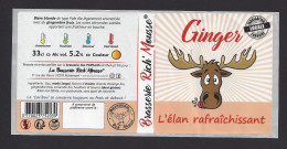 Etiquette De Bière  Ginger  -  L'Elan Rafraîchissant  -    Brasserie Rich'Mousse  à  Richemont  (57) - Cerveza