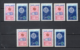 MAROC N°  484 + 485  CINQ EXEMPLAIRES  NEUFS SANS CHARNIERE  COTE 7.50€   ESPACE TELECOMMUNICATIONS - Marruecos (1956-...)