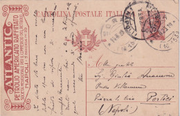 1923  INTERO Postale  30c Con  Pubblicità  ATLANTIC PETROLIO AMERICANO RAFFINATO Napoli - Voitures