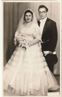 JEWISH JUDAICA TURQUIE CONSTANTINOPLE FAMILY ARCHIVE PHOTO FEMME HOMME WEDDING BRIDE  8.4X13.6cm. - Personas Anónimos