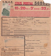 COLIS POSTAUX. 15 à 20 Kg. N° 210 . SALLES DE BEARN POUR PARIS   / 6000 - Brieven & Documenten