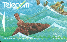 New Zealand: Telecom - 1992 Maori Legend , Maui Fishes Up The North Island - Nuova Zelanda