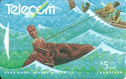 New Zealand: Telecom - 1992 Maori Legend , Maui Fishes Up The North Island - New Zealand