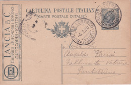 1919  INTERO Postale  15c Con  Pubblicità  LANCIA  &C. FABBRICA AUTOMOBILI TORINO AUTOCARRI MOTORI - Cars