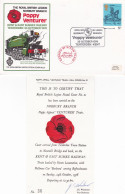 GB Engeland 1977 Royal British Legion Norbury Vranch Poppy Venturer Carried By Steam Signatures Driver And Guard - Trains