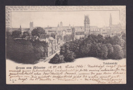 Ansichtskarte Münster NRW Totalansicht N. Leipzig Sachsen 18.06.1902 - Otros & Sin Clasificación