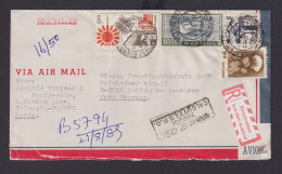 Flugpost Airmail Calcutta Indien N. Eching Am Ammersee R-Zettel Aus Dem Ausland - Aerei