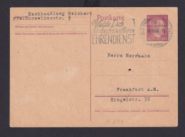 Ganzsache Frankfurt Main Hessen Deutsches Reich Drittes Reich Karte SST Melde - Covers & Documents