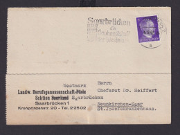 Saarbrücken Saarland Deutsches Reich Drittes Reich Karte SST Die Gauhauptstadt - Briefe U. Dokumente