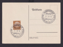 Warnemünde Mecklenburg Vorpommern Deutsches Reich Drittes Reich Karte Urlaub - Covers & Documents