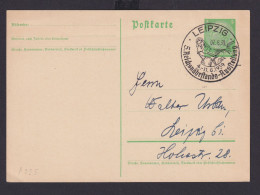 Ganzsache Leipzig Sachsen Deutsches Reich Drittes Reich Karte Anlass SST 5. - Covers & Documents