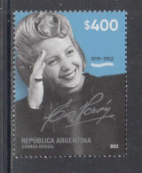 2022 Argentina Eva Peron Politician SILVER Complete Set Of 1 MNH - Neufs