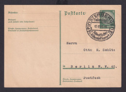 Ganzsache Finsterbergen Thüringen Deutsches Reich Drittes Reich Karte Erholung - Cartas & Documentos