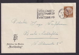 Berlin Deutsches Reich Drittes Reich Brief SST Kauft Wohlfahrtsbriefmarken Für - Cartas & Documentos