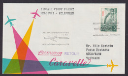 Flugpost Air Mail Brief Finnland Finnair Erstflug Helsinki Köln Wahn 1.4.1960 - Aland